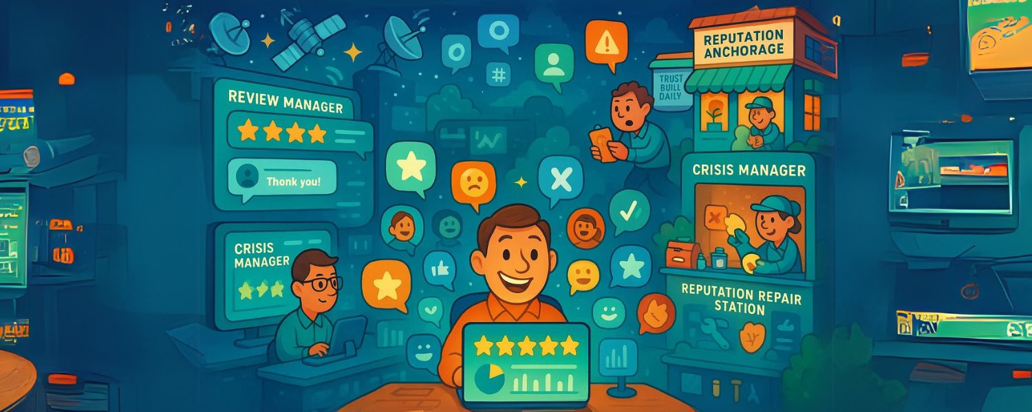 Online reputation management, brand reputation protection, reputation monitoring, managing online reviews, online brand perception