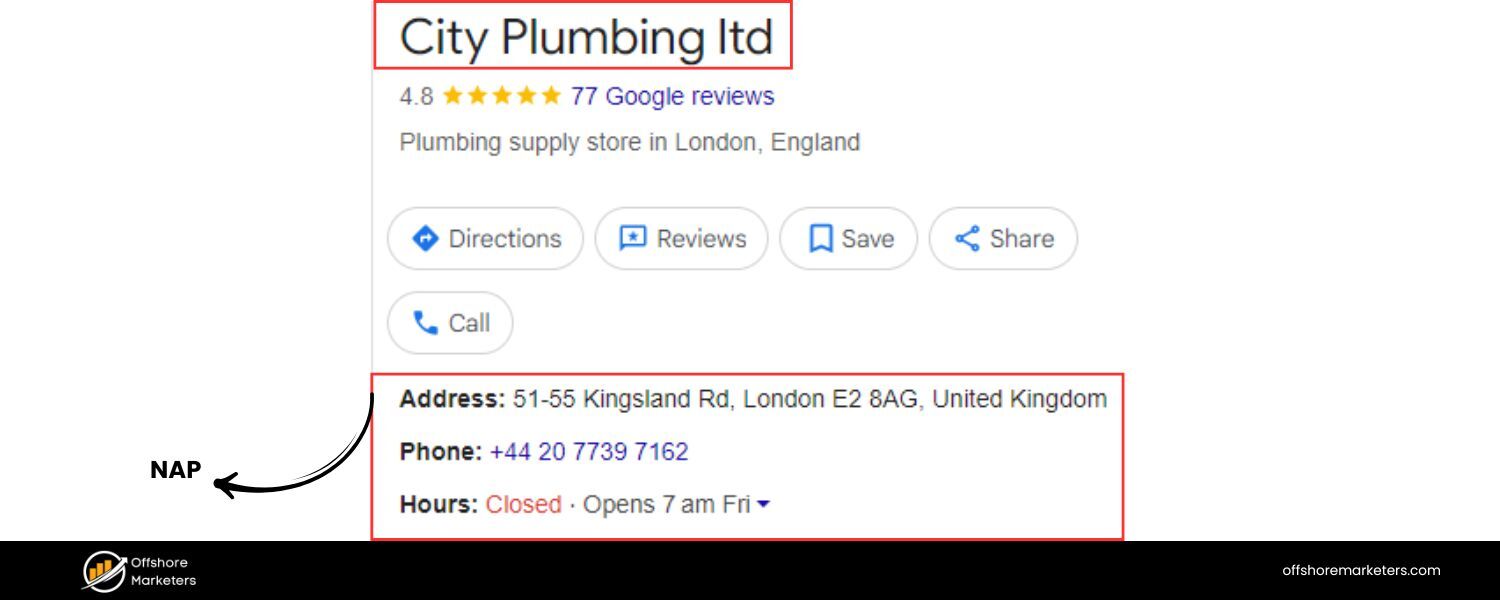 Consistent NAP Citations