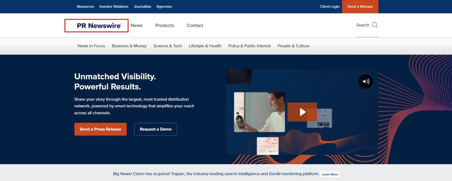 PR distribution services (e.g., PR Newswire)