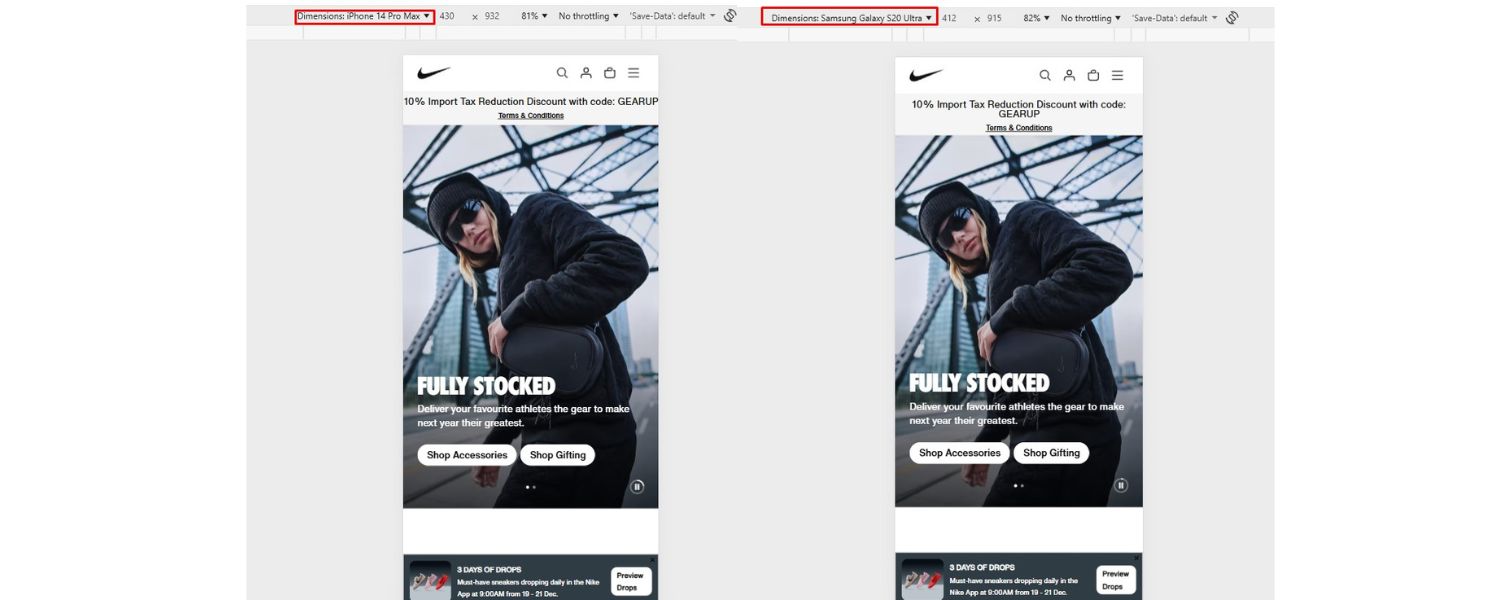 Test on real devices