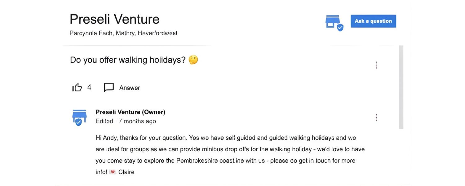 Respond to Q&A on Google