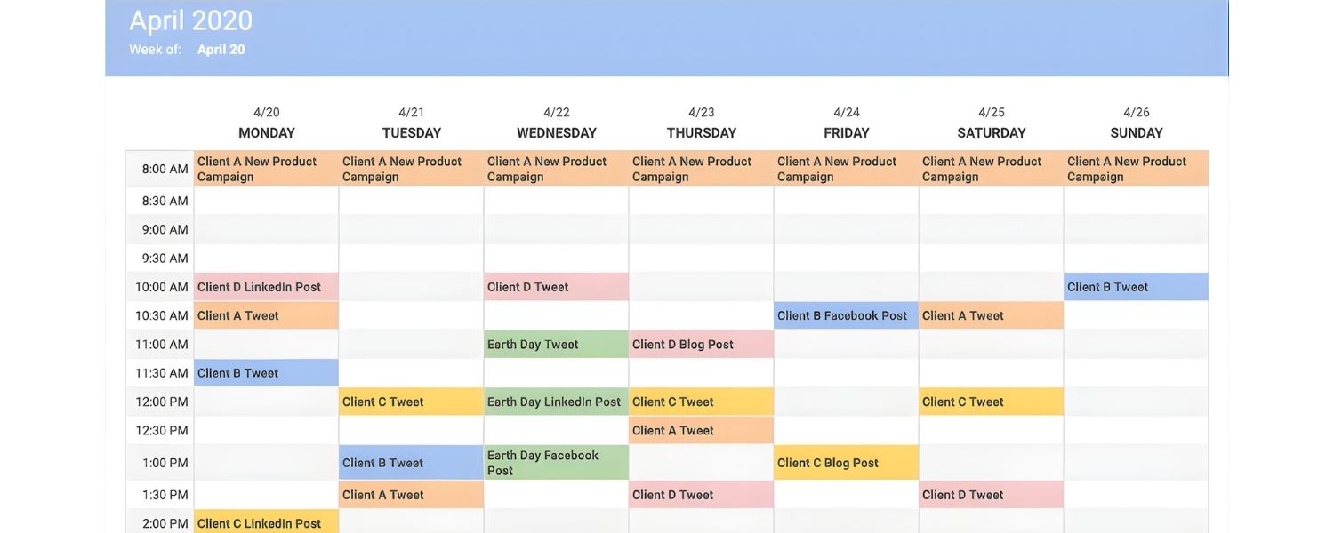 Create a Content Calendar and Schedule