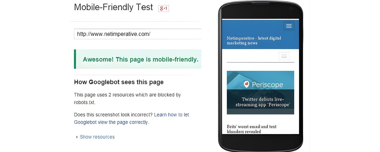 Google’s Mobile-Friendly Test