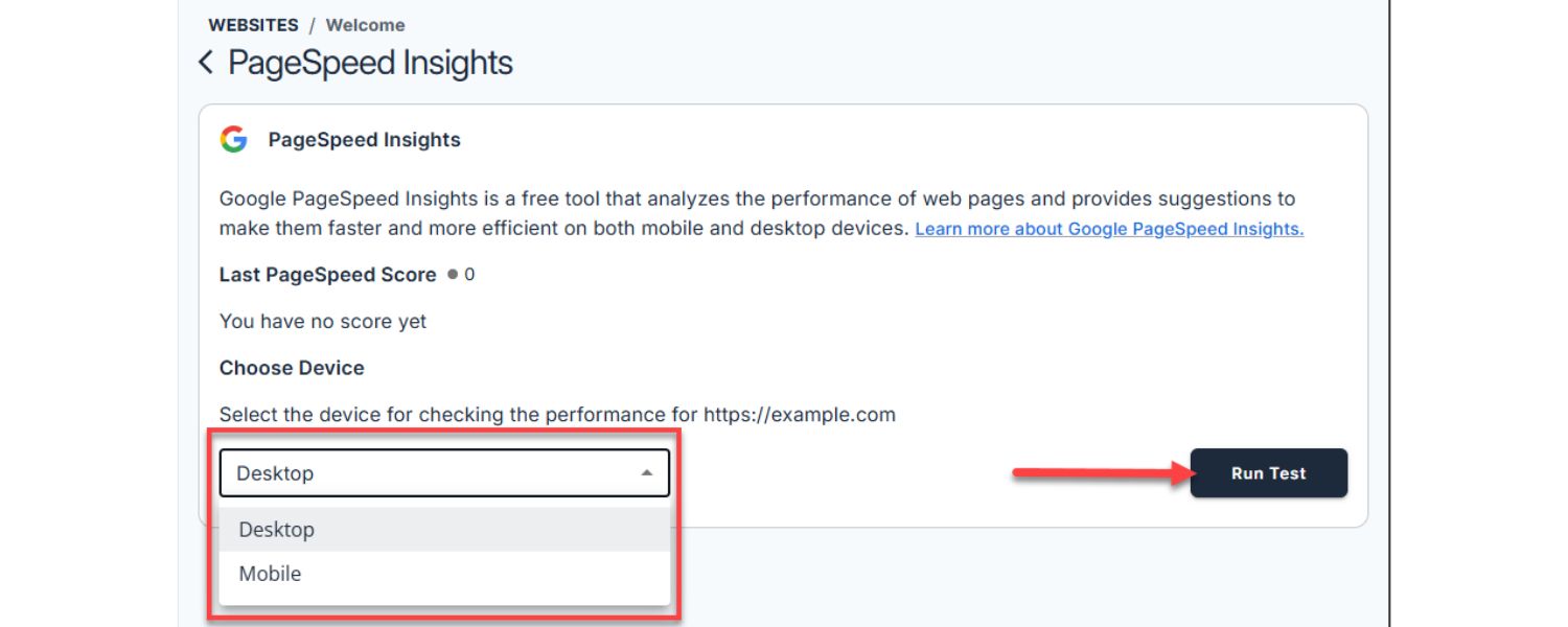 Choose Device (if needed)