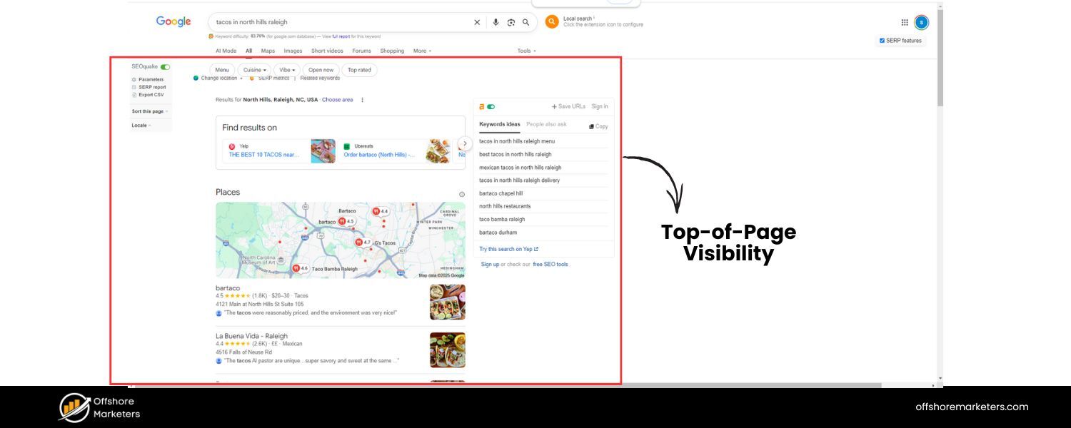 Top-of-Page Visibility