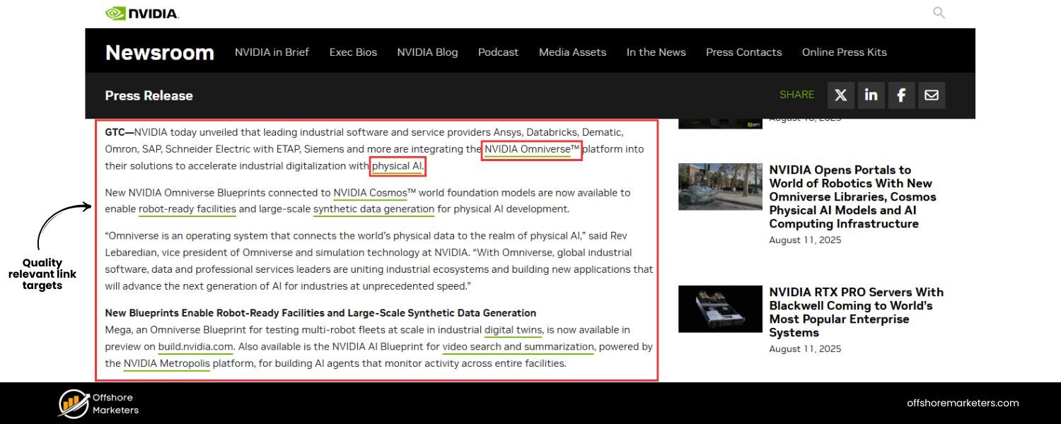 Choose Quality, Relevant Link Targets