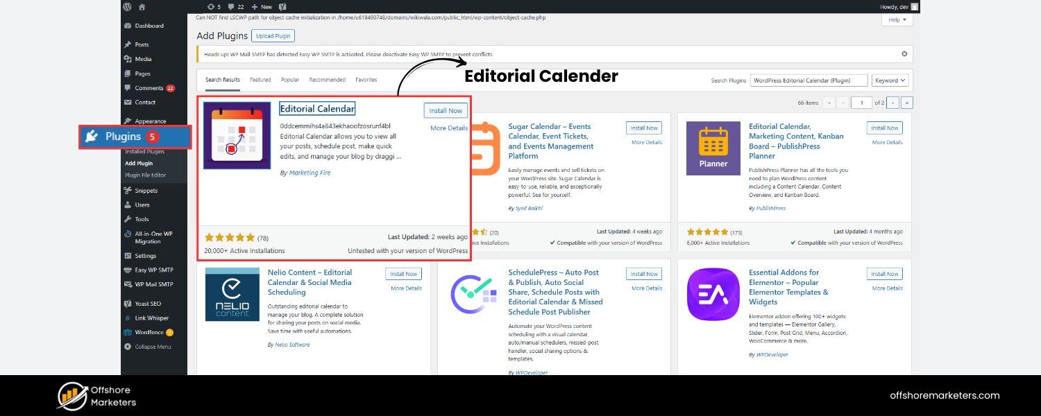 WordPress Editorial Calendar (Plugin)