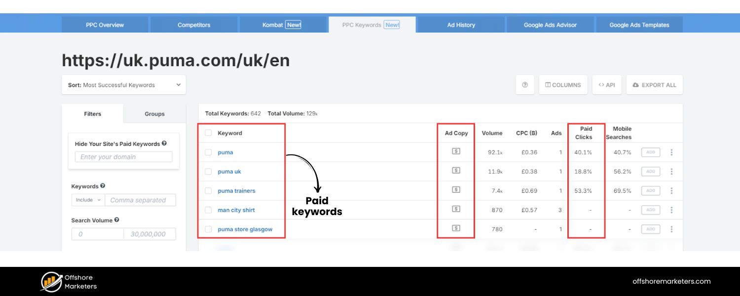 Include Paid Keywords