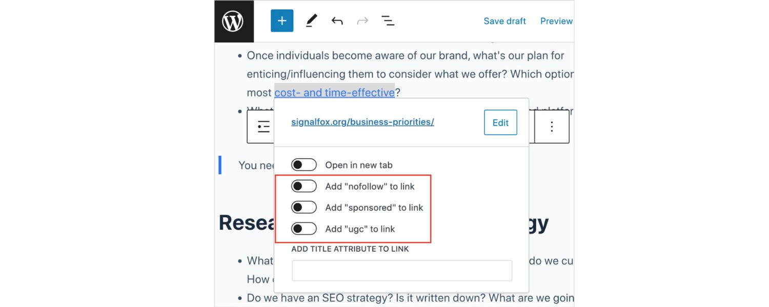 Use Nofollow/Sponsored Attributes When Appropriate