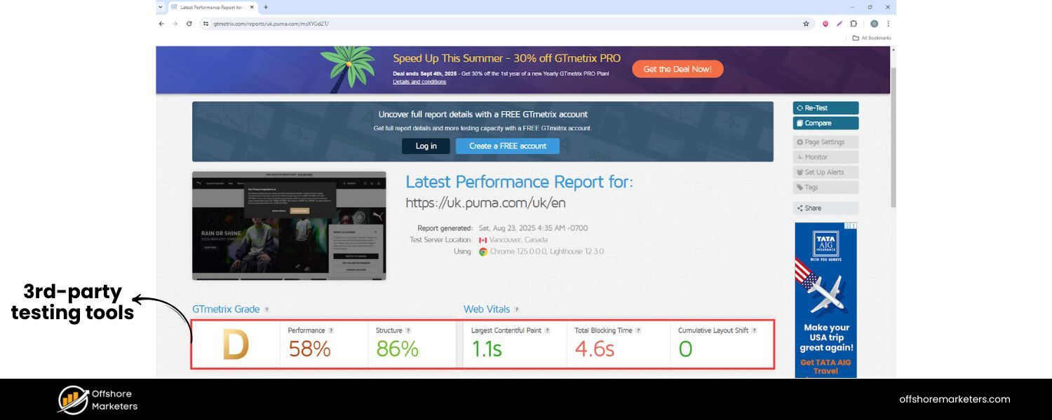 Third-party testing tools