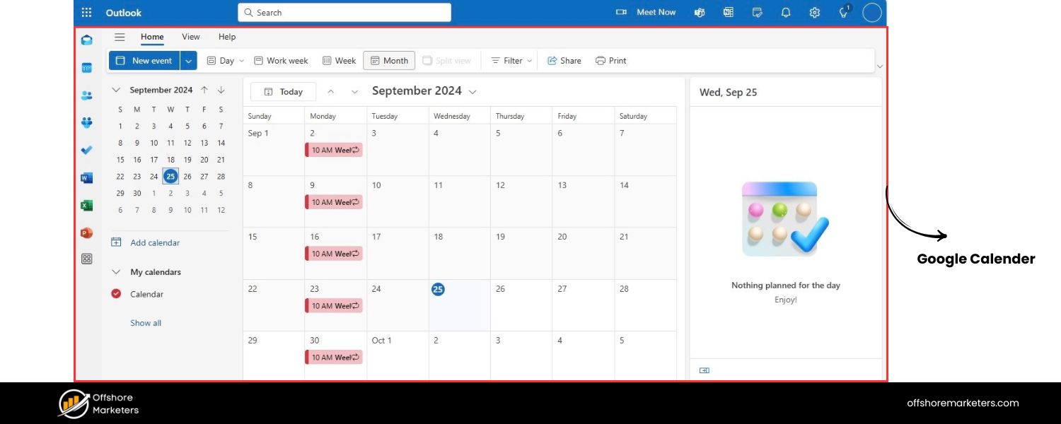 Google Calendar or Outlook