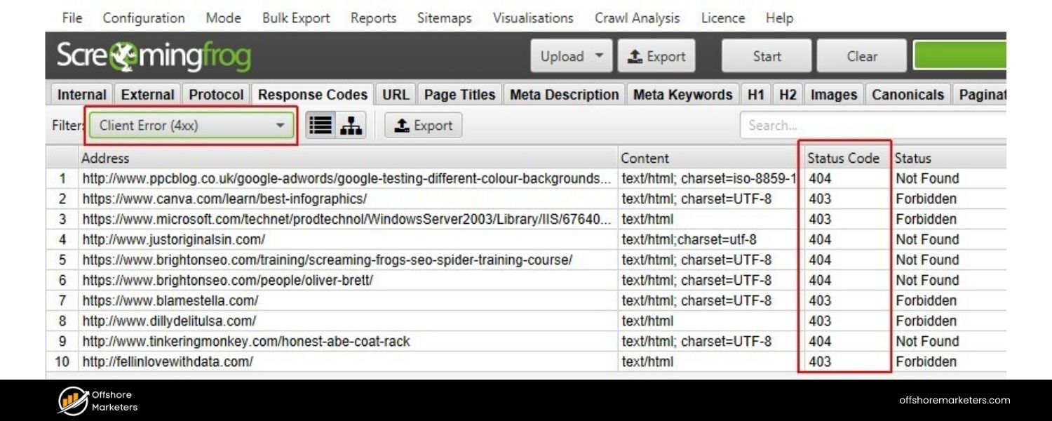 Broken Links and Redirect Chain Issues