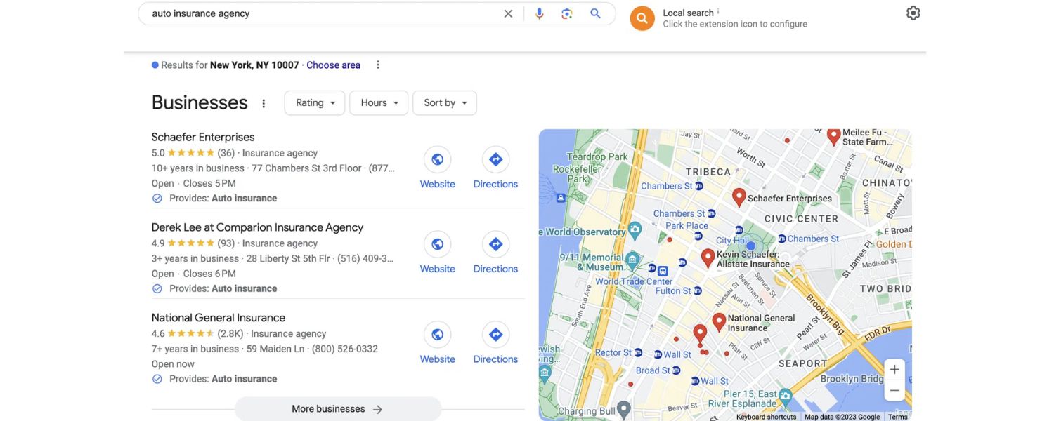 Implicit local intent