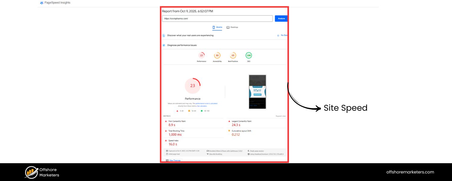 Site Speed & Core Web Vitals