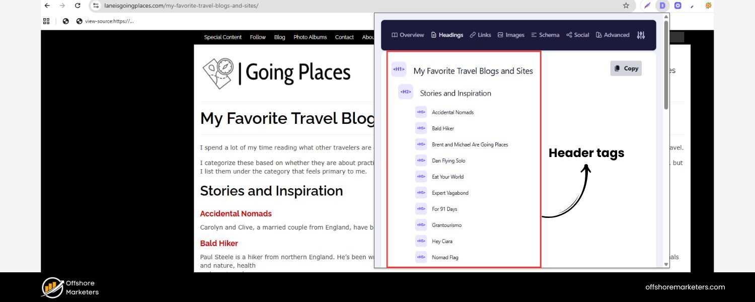 Header Tags and Content Structure