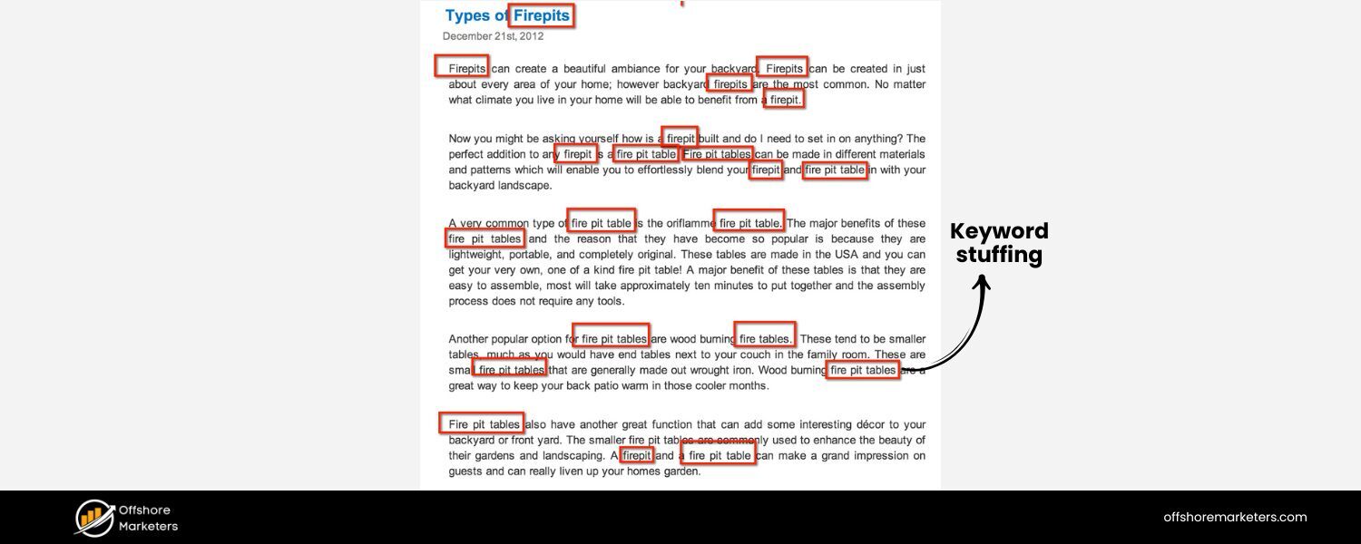 Keyword Stuffing and Over-Optimization