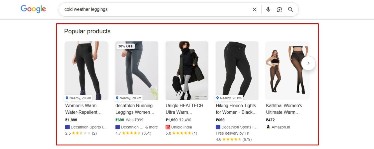 Shopping Results (Popular Products & Buying Guides): Appearing in Product Searches