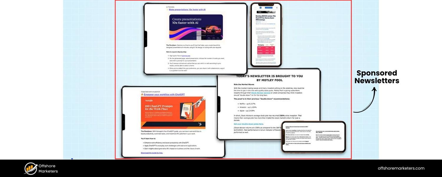 Sponsored placements in newsletters