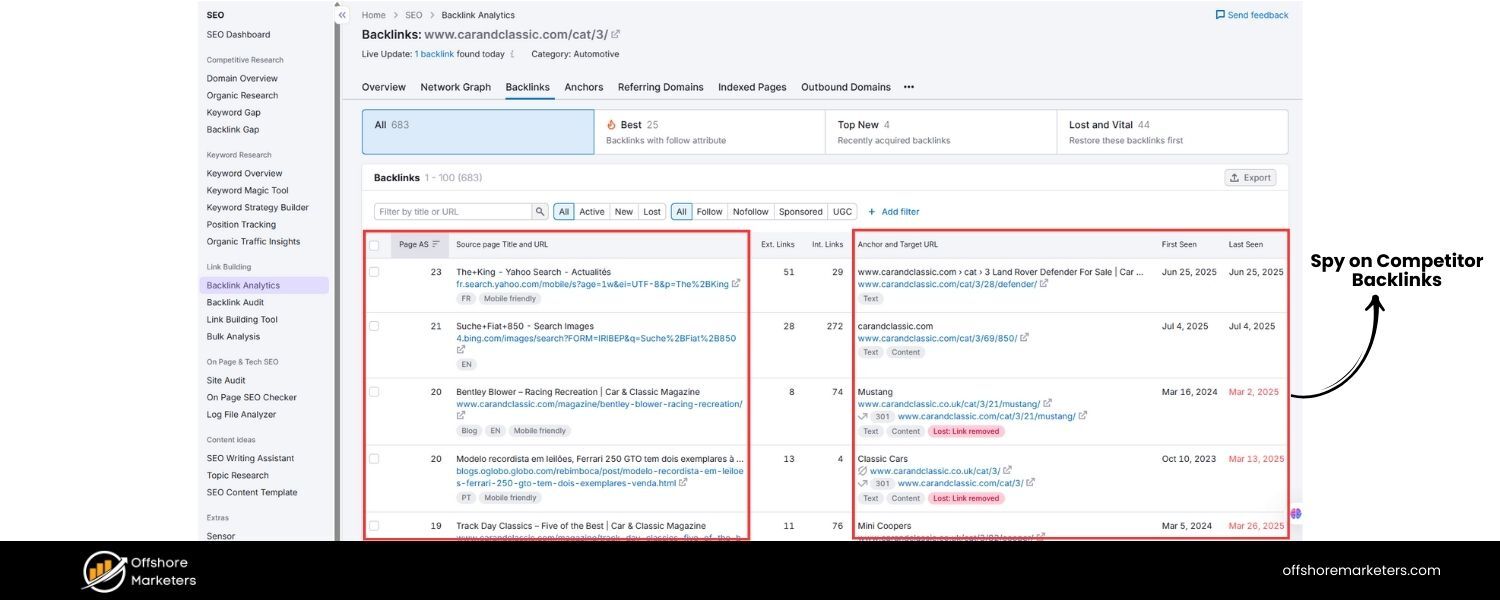 Spy on Competitor Backlinks & Replicate Them