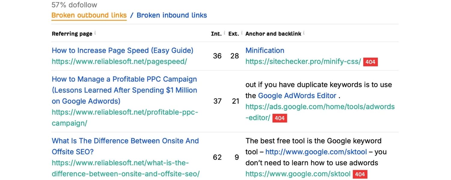Find Relevant Broken Link Opportunities