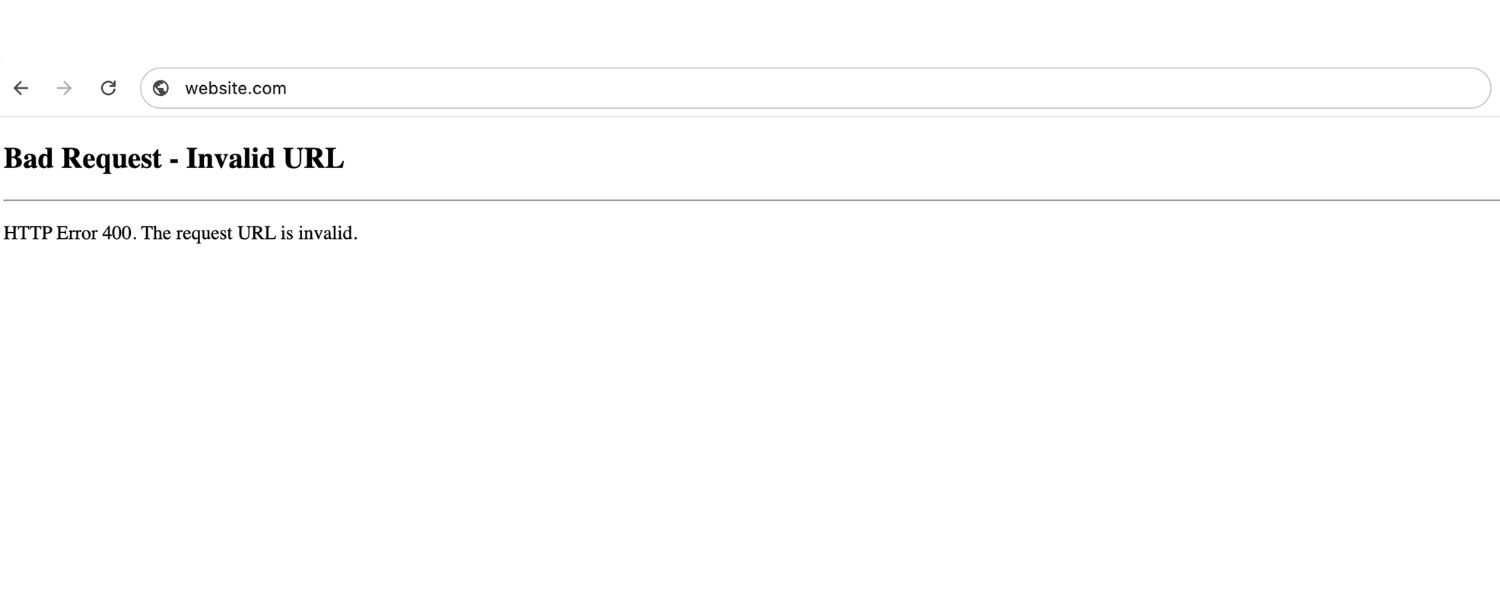 Malformed URL or Query String
