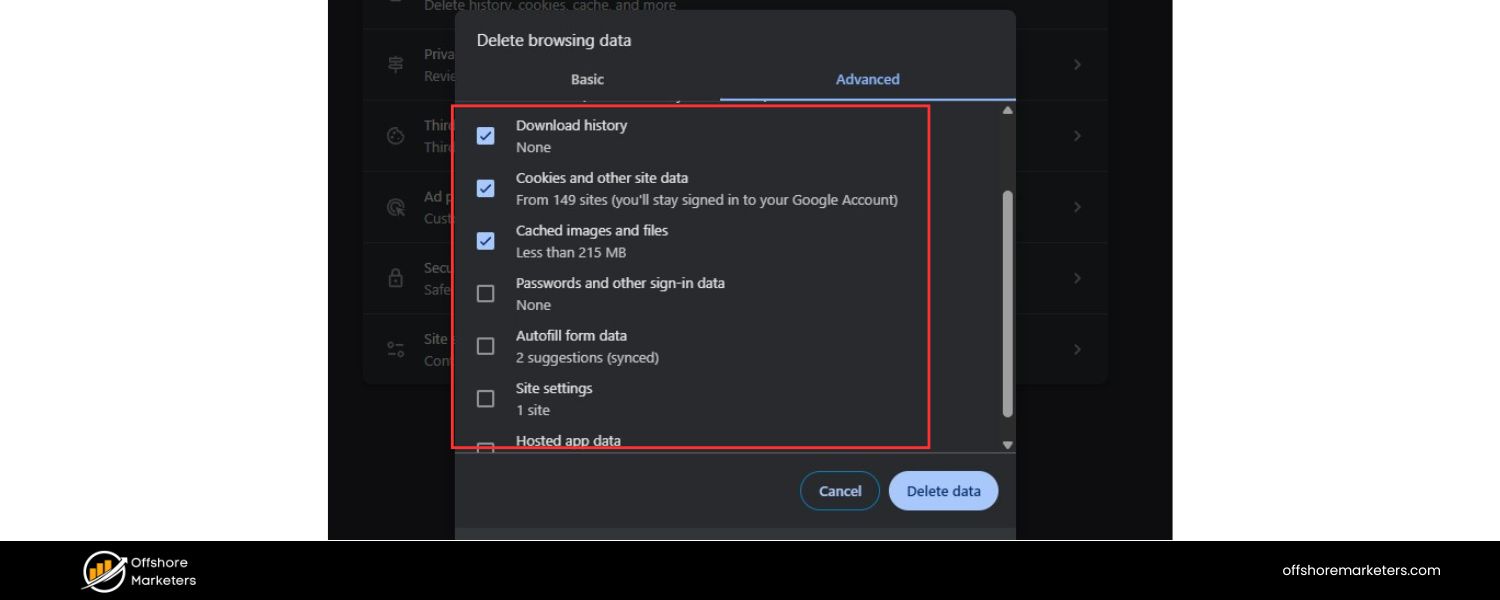 Clear Your Browser Cache