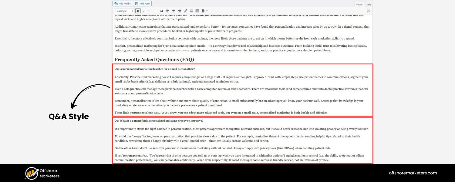 Write in a Conversational, Q&A Style