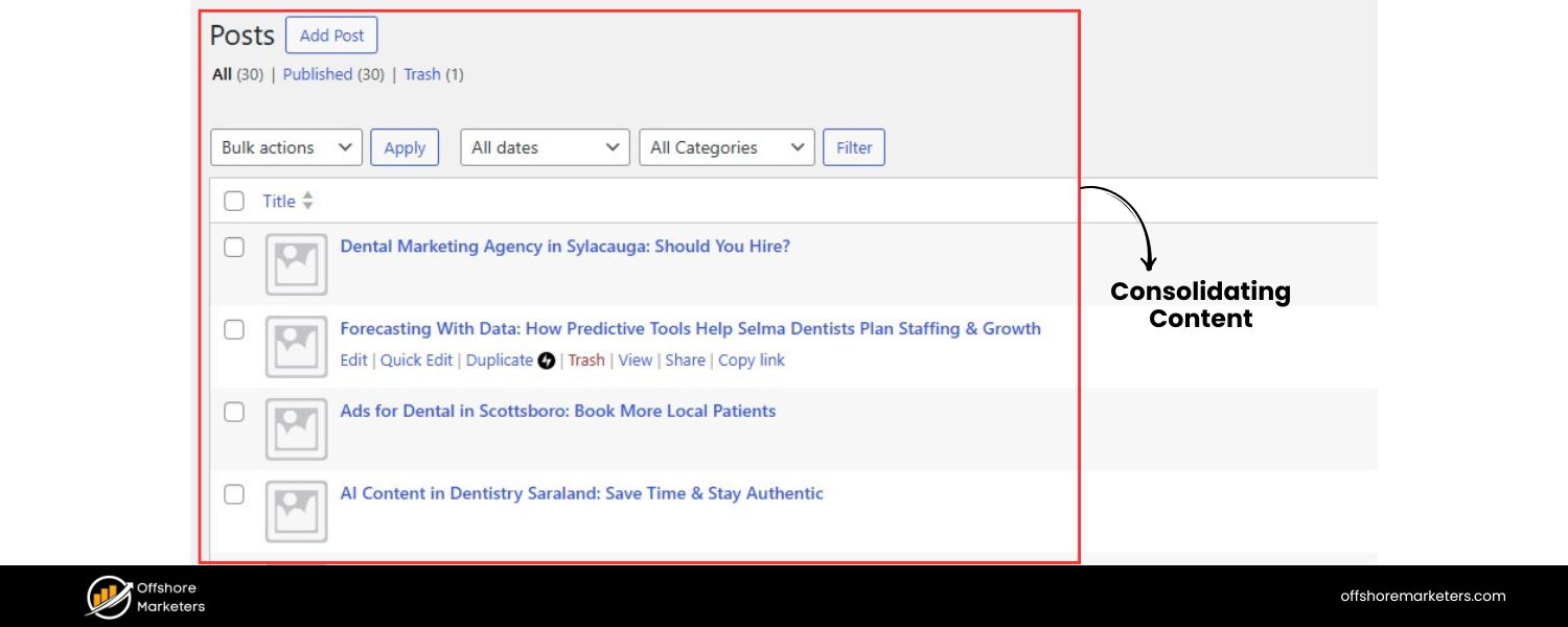 Consolidating or Deleting Content