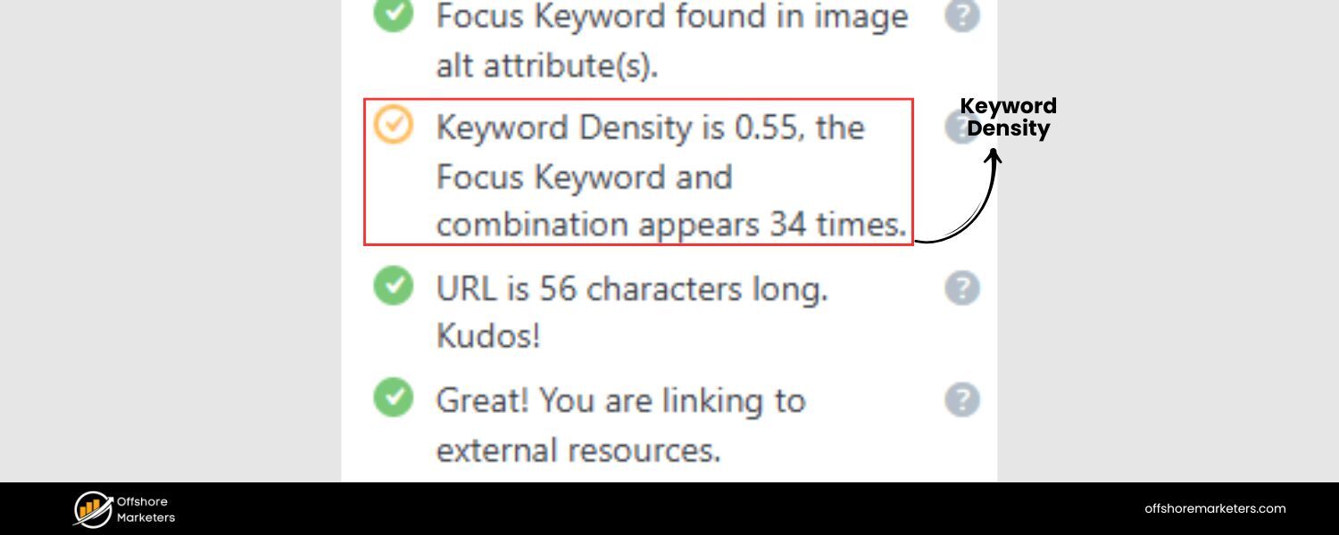 Maintain a reasonable keyword density