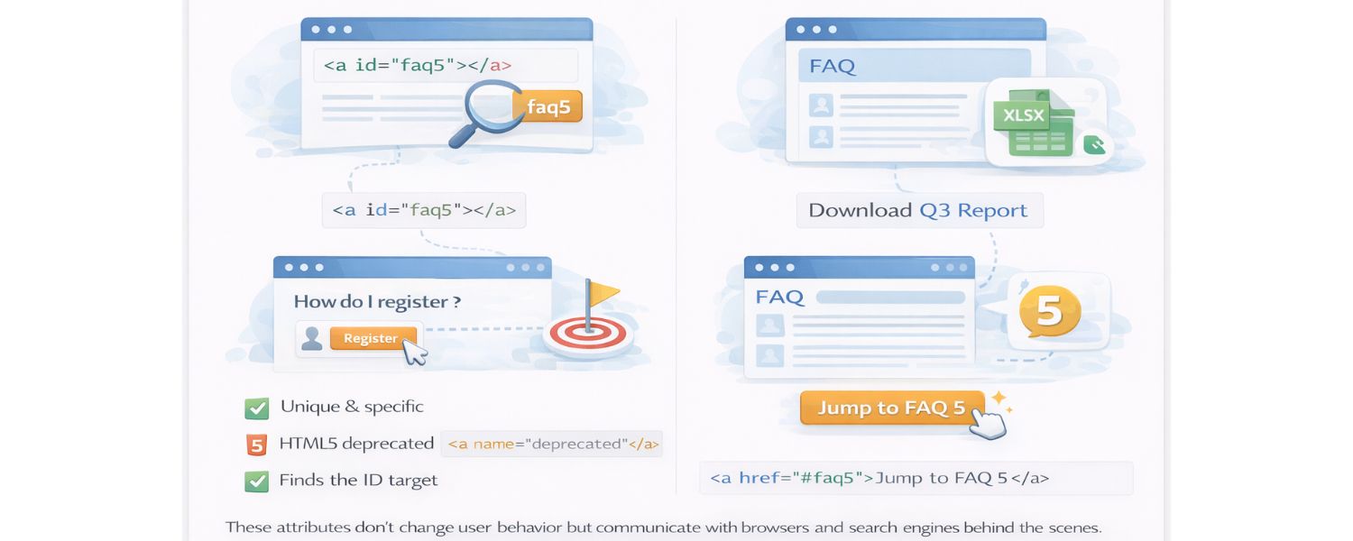 id (and the obsolete name) – Anchors and Identifiers