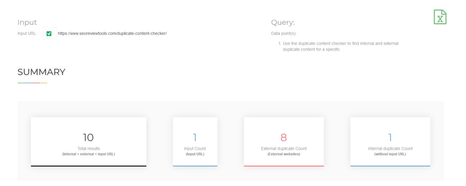 Check for external duplication