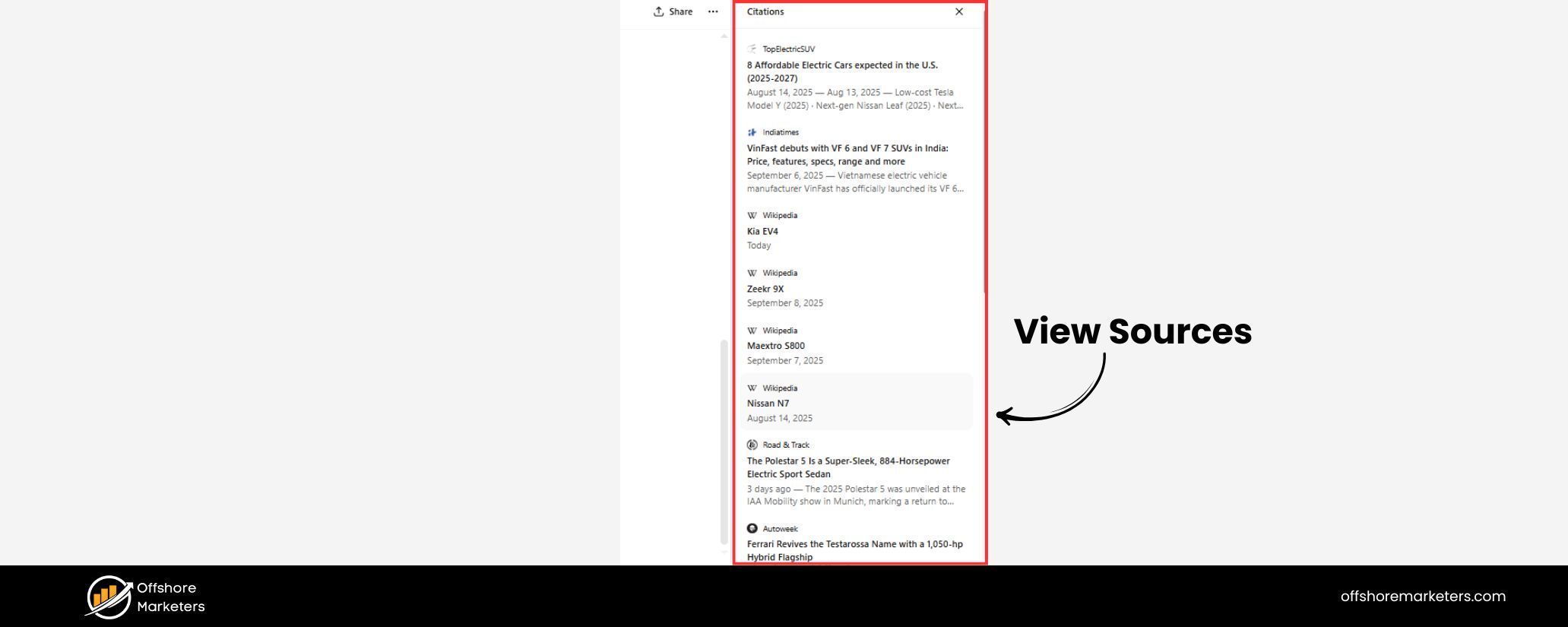 View sources and verify information