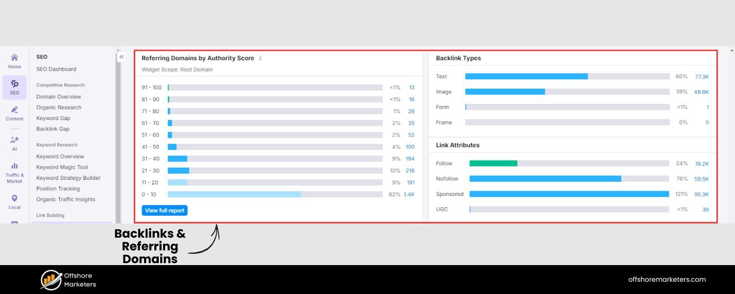 Backlinks & Referring Domains