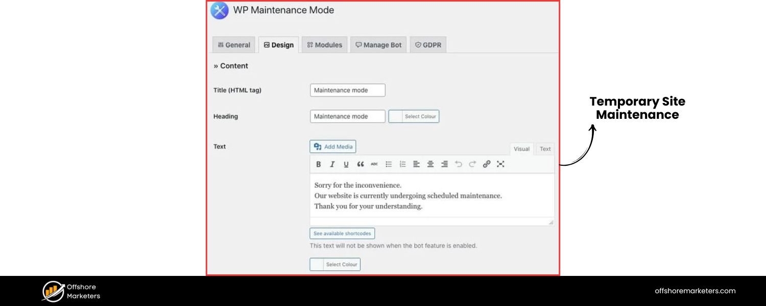 Temporary Site Maintenance or Campaigns