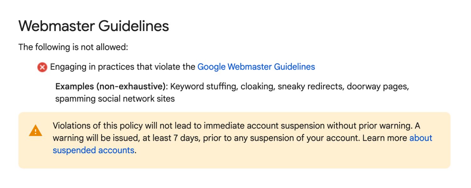 Don’t Abuse Redirects (No Sneaky Redirects)