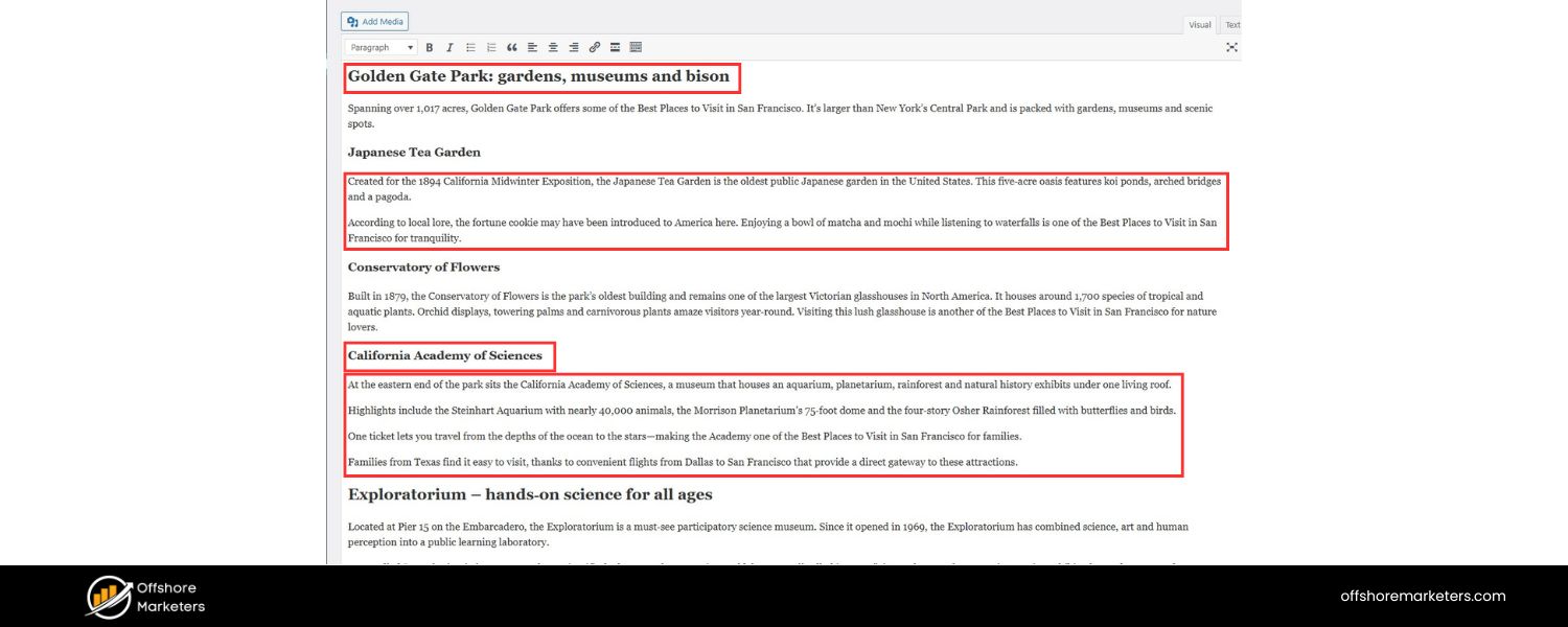 Headings and Subheadings