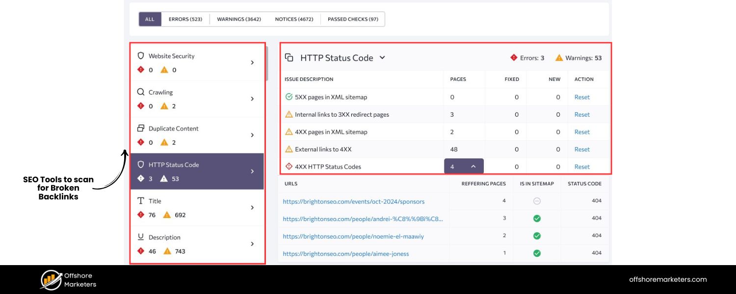 Use SEO Tools to Scan for Broken Backlinks