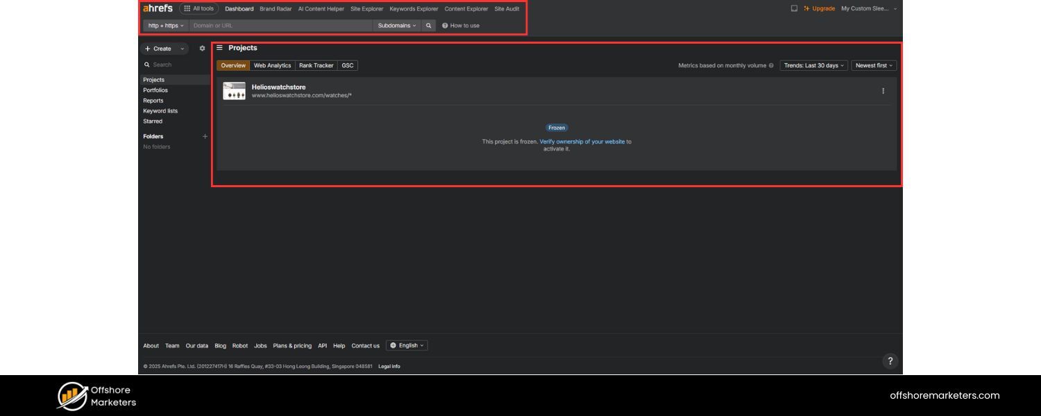 Ahrefs Site Explorer