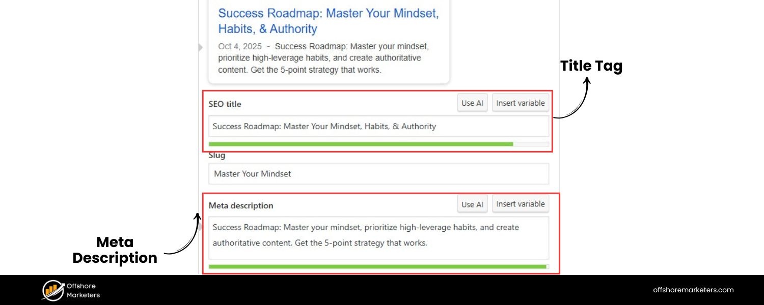 Title Tag and Meta Description