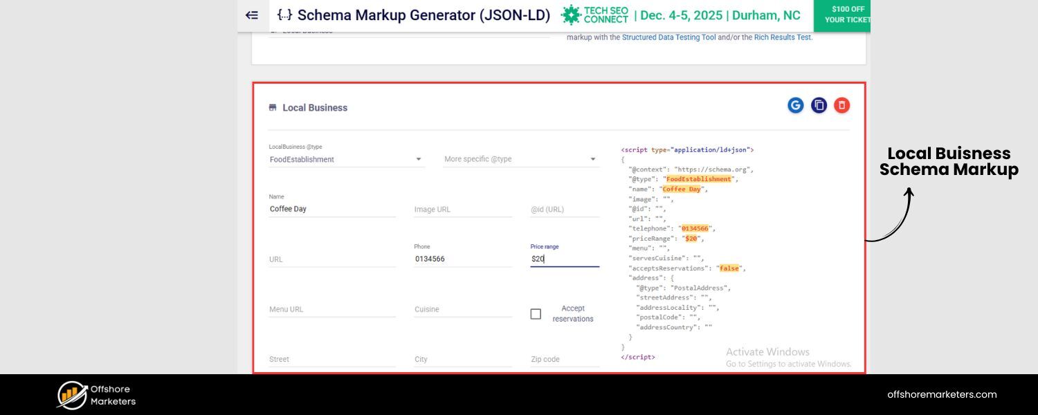 Implement LocalBusiness Schema Markup