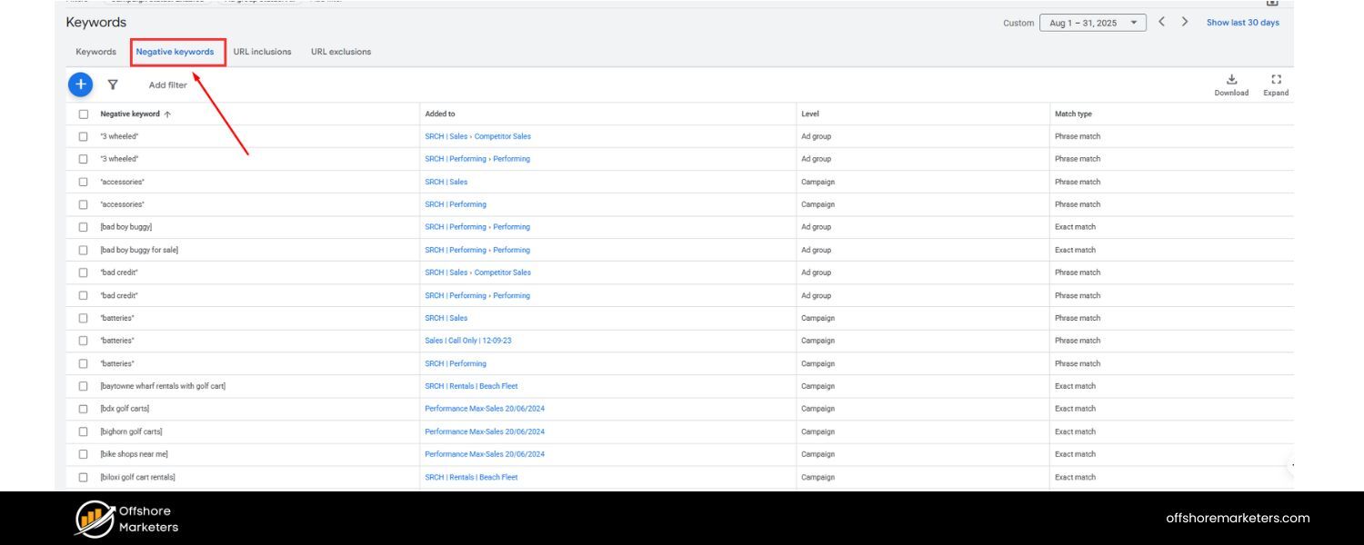 Use Negative Keywords and Refine Targeting