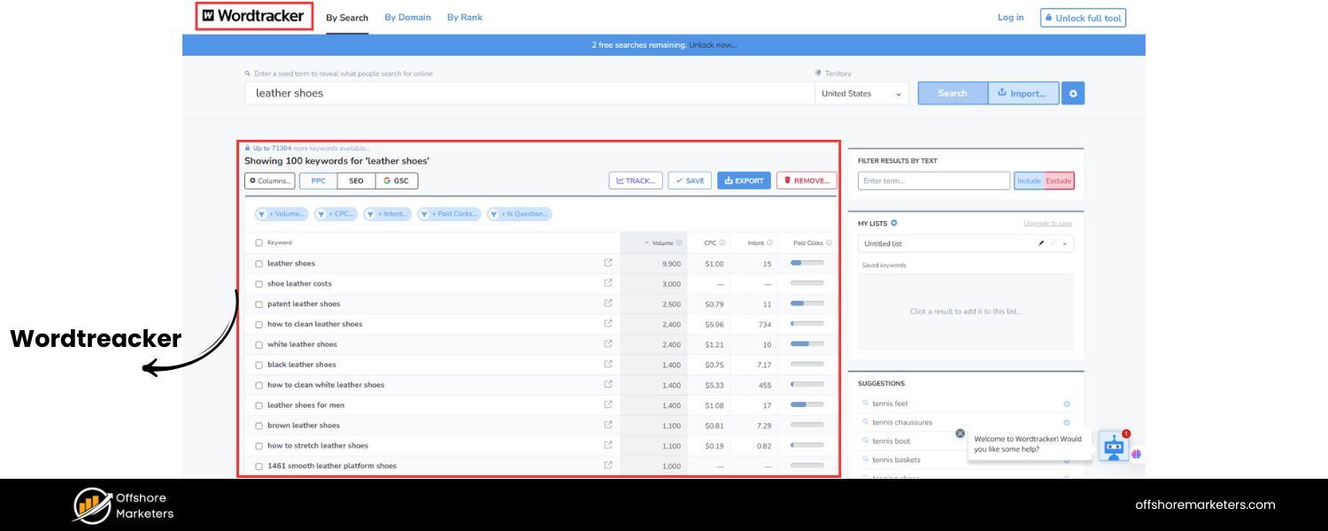 Wordtracker and Ubersuggest