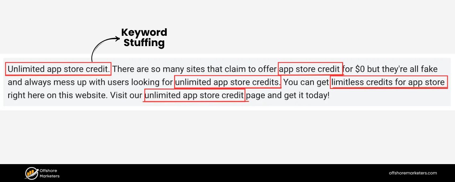 visible keyword stuffing